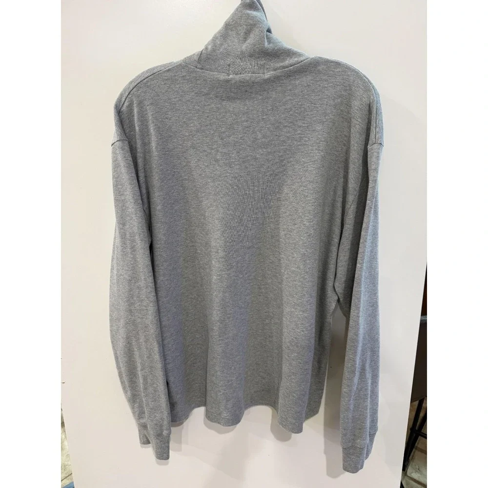 VTG Polo Ralph Lauren Heather Gray Cotton Interlock Turtleneck Pullover Jumper M